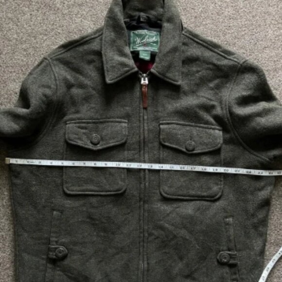 Woolrich Wool Blanket Lined Long Sleeve Full Zip Barn Over Coat Green Mens Large - Picture 16 of 16